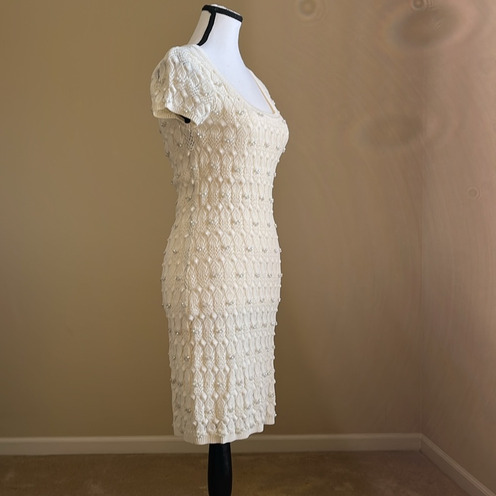 NWT - Yoana Baraschi - Pearl Studded Crochet Mini Dress - Size M